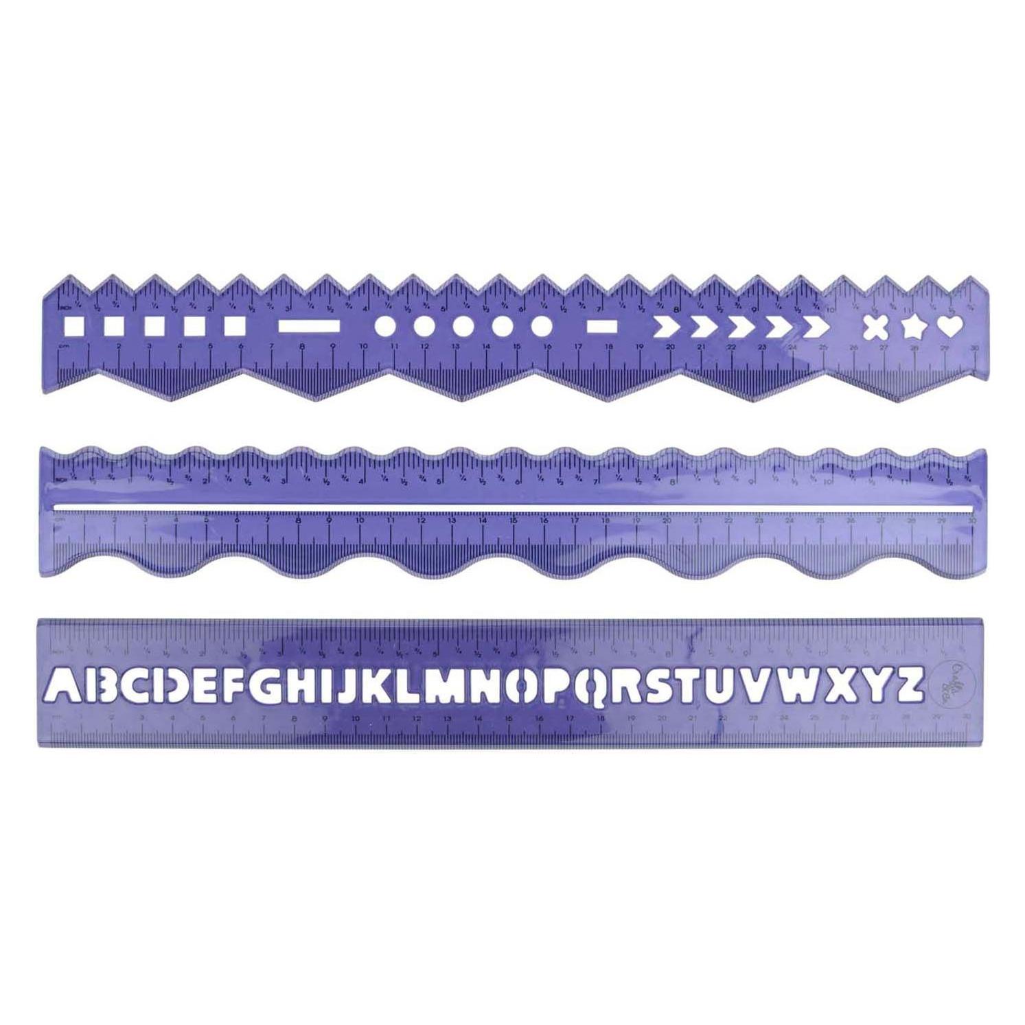 Topwrite Lineal 30cm Set 3-teilig (30 cm, Kunststoff) (39995064)