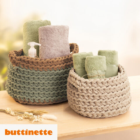 Häkelanleitung – Körbe aus buttinette Makramee "Braided"