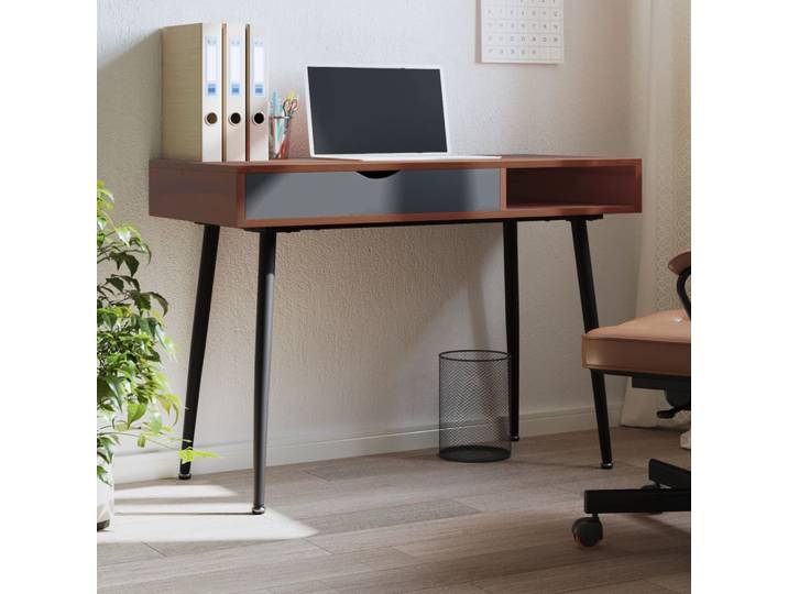 vidaXL Computertisch mit Schublade Braun 110x50x75 cm Holzwerkstoff