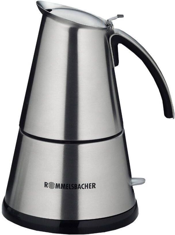 ROMMELSBACHER Espressokocher "20.EKO 366E, 6 Tassen", silber (silberfarben, schwarz), 6, Kaffeemaschinen, nicht für Kochfelder, Espressokocher silberfarben, schwarz 6