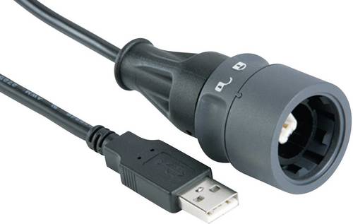 Bulgin USB-Kabel beidseitig verriegelbar PXP6040/B/2M00 Typ B (Verriegelung) auf Typ A PXP6040/B/2M00 Inhalt: 1St.