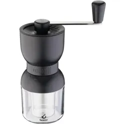 Forever Kaffeemühle Keramikmahlwerk ABS schwarz/transparent ø 7.7x21.2 cm, Kaffeemühle, Schwarz