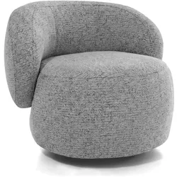 SESSEL Mao, Drehsessel mit runder Form, Silber, Chenille-Stoff