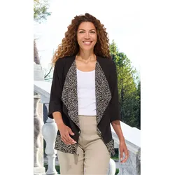 Viskose-Jacke in Druck schwarz in Größe 50 von DW-Shop, Schwarz, 50