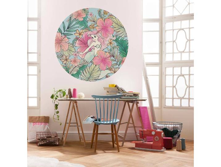 Papier peint en intissé Ariel & Flowers 125 x 125cm Multicolore