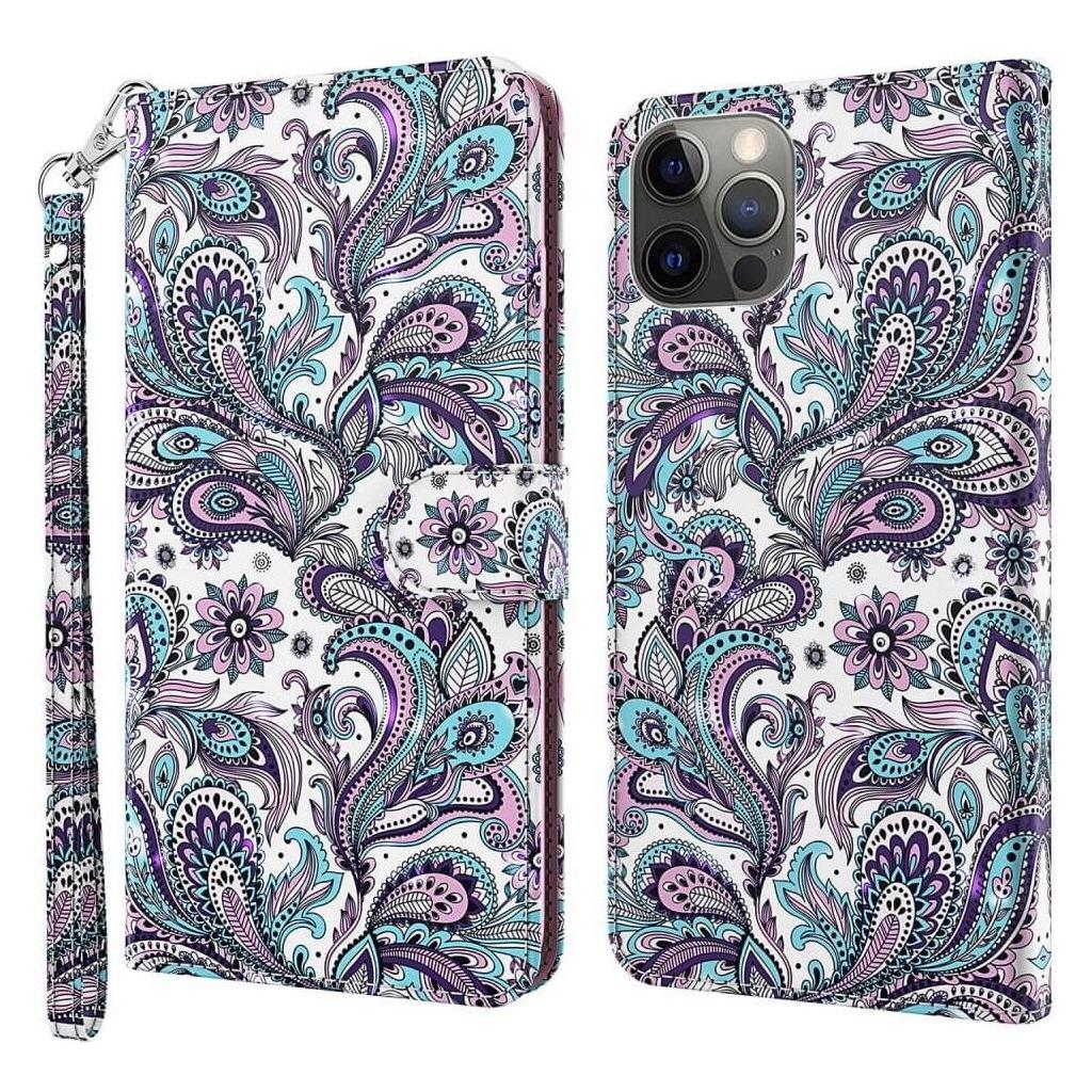 Cover-Discount iPhone 15 - Etui Glitzer Effekt Paisley (Apple iPhone 15) (660155097B)