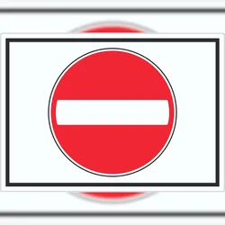HB-Druck Kein Eingang Symbol Aufkleber A9 (37x52mm)