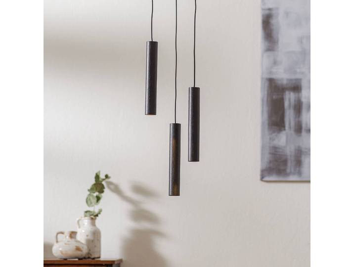 UMAGE Holz Hängelampe Chimes Cluster 3, schwarz, für Wohn- / Esszimmer, Holz, Design, Pendelleuchte