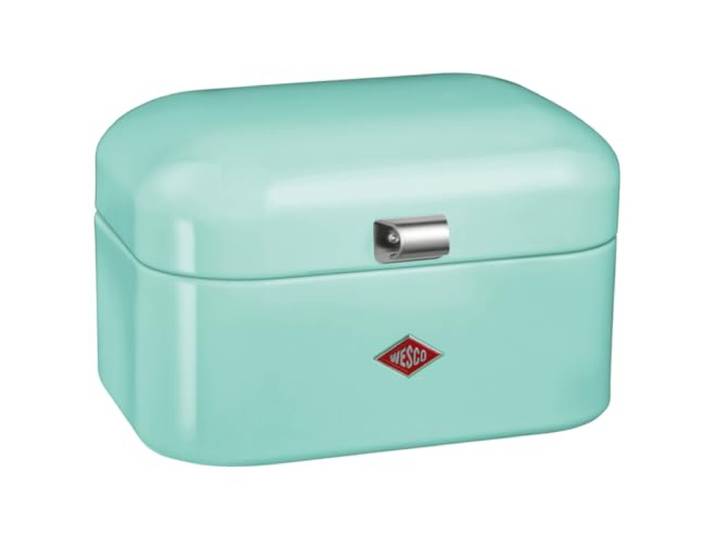 WESCO Single Grandy Brotkasten in der Farbe mint grün, pulverbeschichtetes Stahlblech, Lüftungslöcher und stabiler Handgriff