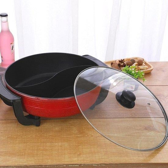 Multifunctionele inductiekookplaat pan, 6 liter, rood, keramisch