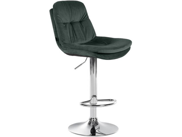 CLP Barhocker Samt dunkelgrün, Dunkelgrün, 46x94x54 cm, Esszimmer, Barmöbel, Barhocker
