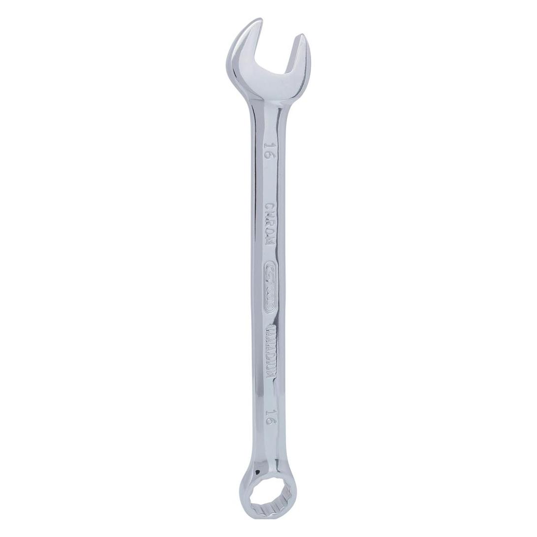 KS Tools Werkzeuge-Maschinen GmbH CHROMEplus Ringmaulschlüssel, abgewinkelt, 16mm, auf Hänger (16 mm) (518.0616-E)