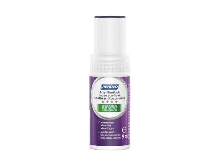 Renovo Acryl-Buntlack Lackstift Graphitgrau Seidenmatt 9 ml