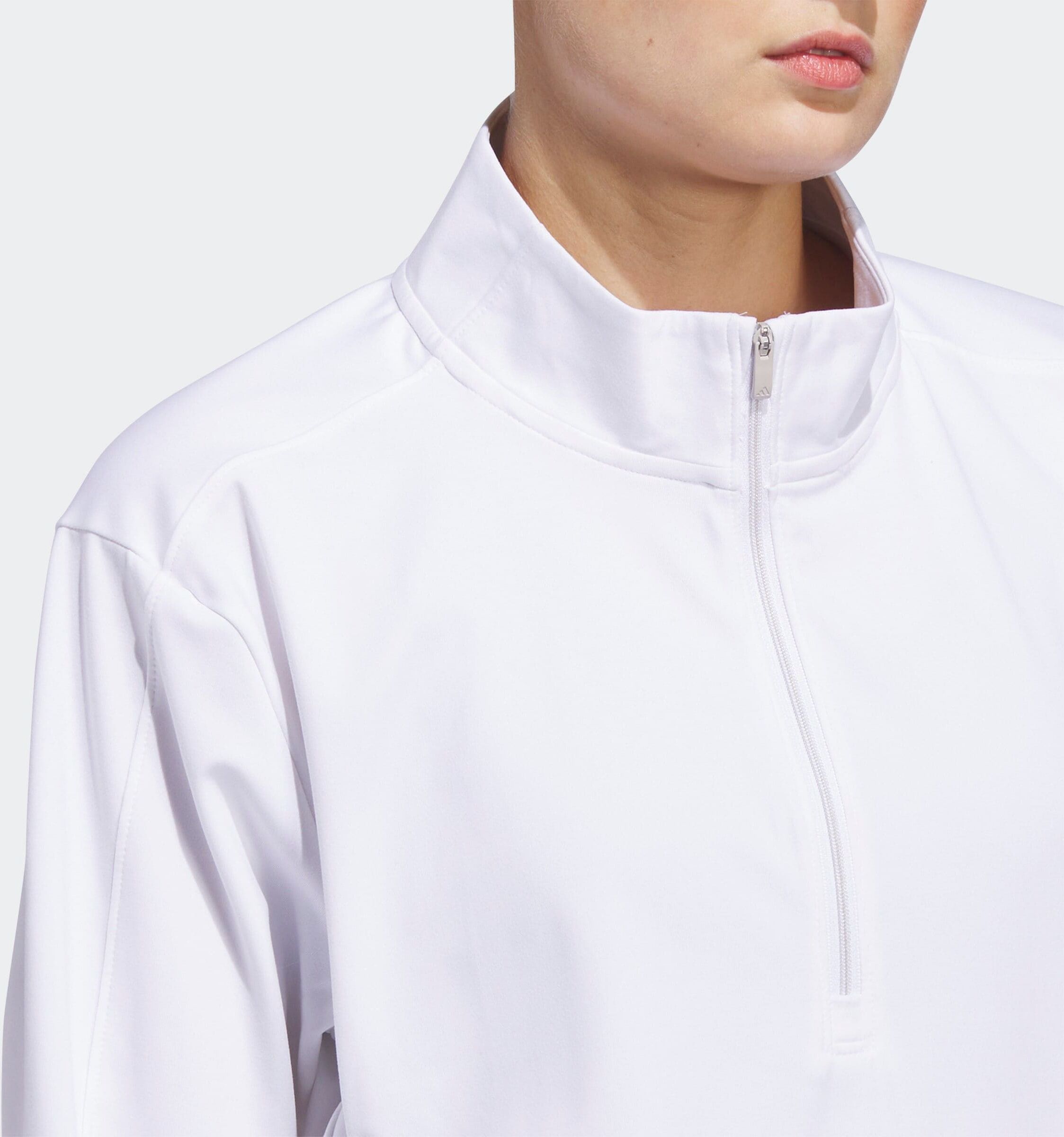 Sweatshirt ADIDAS PERFORMANCE "WOMEN'S ULTIMATE365 HALF-ZIP LAYERING OBERTEIL", Damen, Gr. XXL, weiss (weiß), Obermaterial: 75% Polyester, 25% Elasthan, angesetztes Bündchen, Sweatshirts Sweatshirt weiß XXL