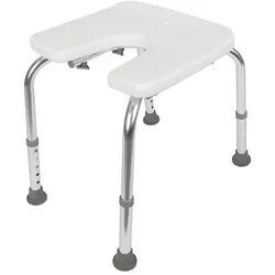 Alberts® Duschhocker,U-Form,höhenverstellbar,Kunststoff,weiß,Sitzfläche:400x380mm 140823