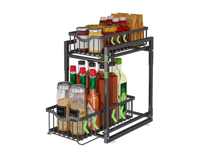 Rangement sous evier coulissant - Etagere - Cuisine - Organisateur