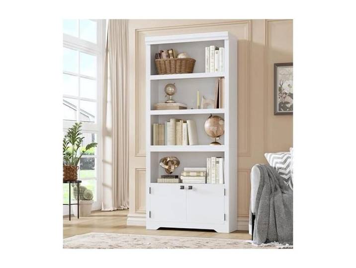 Etagère campagne 5 niveaux 69  2 portes L31 5  blanc antidérapante salon balcon étude