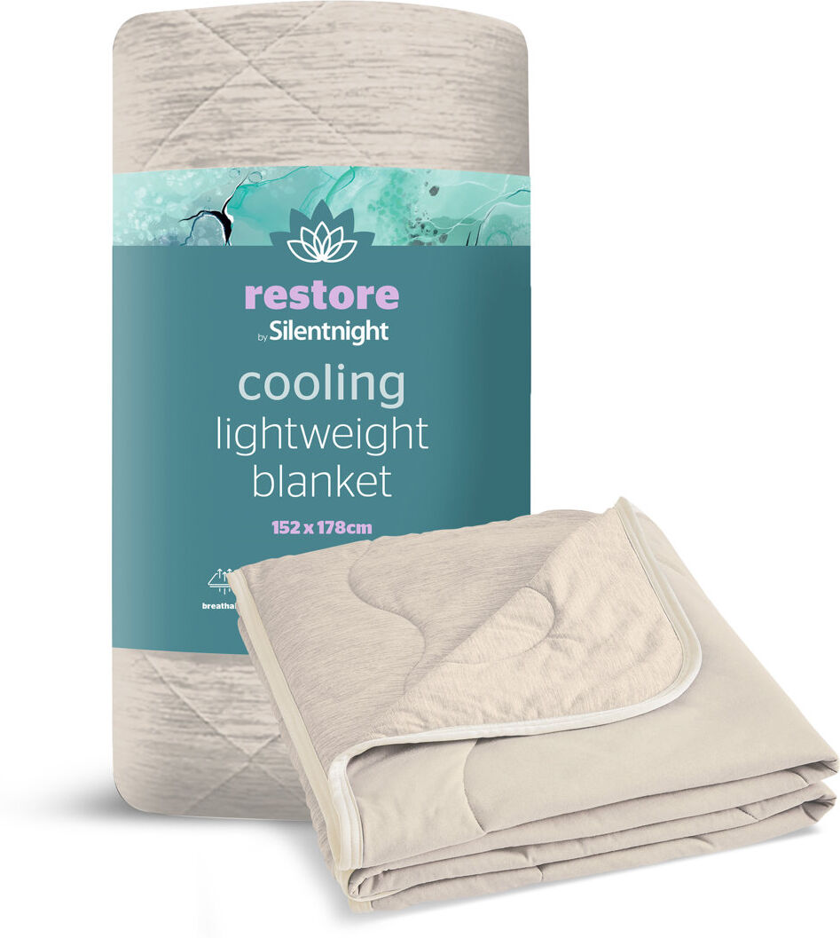 Silentnight Restore Lightweight Cooling Throw Natural 178cm L x 152cm W
