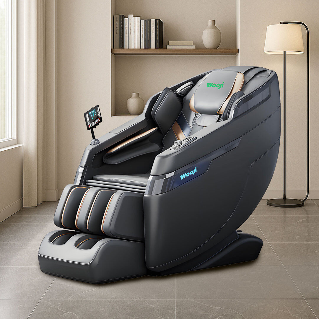 Salento Flooring WM-002 Luxury Massage Chair Heated Massage Chair with Footstool Grey 106cm H X 74cm W X 140cm D
