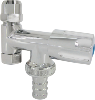 AquaCraft Doppeleckventil mit Rückflussverhinderer 1/2" YRBA61001000124 Kunststoff-Tülle, Comfort-Griff, Chrom