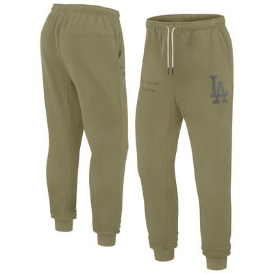 Jogginghose FANATICS "Fanatics Jogginghose Los Angeles Dodgers Heritage Fleece Cuffed", Herren, Gr. M, US-Größen, grün, Sweatware, 52% Baumwolle, 48% Polyester, Hosen Jogginghose