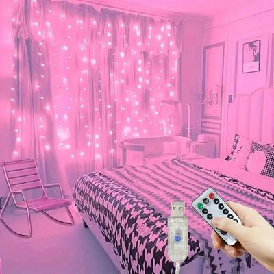 Uplift Picks Radiant USB Curtain Lights For Peaceful Ramadan And Eid Celebrations Home pink 6mx2m 400leds