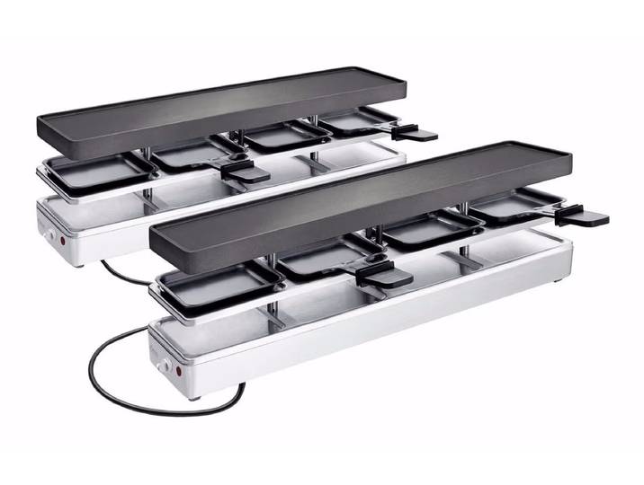 Koenig Duo 4 and more Raclettegerät für 8 Personen – Raclette Ofen/Raclette Grill – chrom