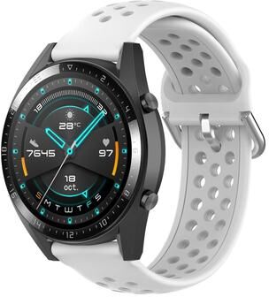 Everyday Crate Huawei Watch GT GT2 22mm Sport Watch Band Soft Silicone Watch Strap With Secure Clasp white