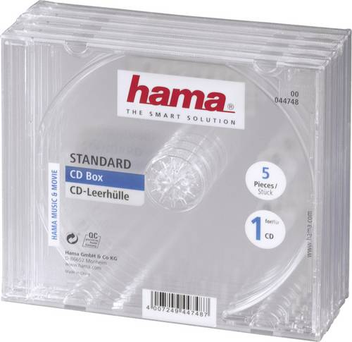 Hama CD Hülle 00044748 1 CD/DVD/Blu-Ray Transparent 5St.