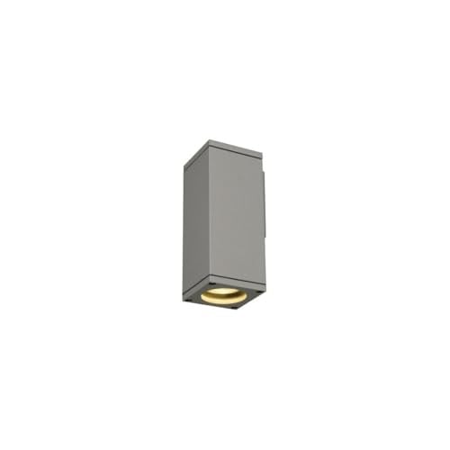 SLV Theo Wall Up/Down buitenlamp zilvergrijs met GU10 fitting IP44