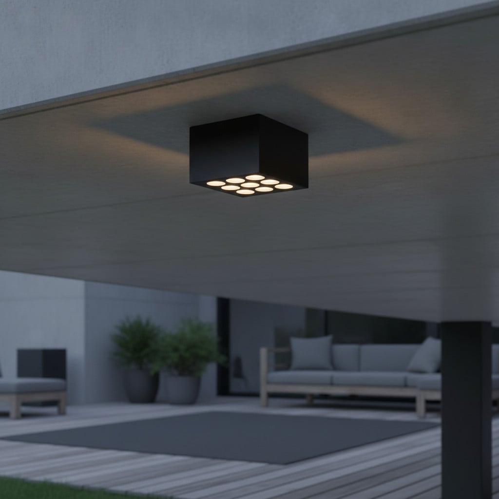 Lyora Plafondlamp Jax vierkant antraciet 11 cm