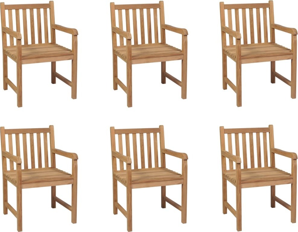 Gartenstühle 6 Stk. Massivholz Teak