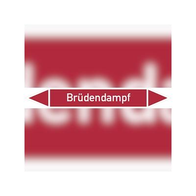 Rohrleitungskennzeichen Brüdendampf - 187x26 mm Folie selbstklebend