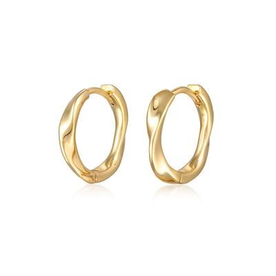 Paar Creolen ELLI "Ohrringe Elli Creolen Twisted Look Goldfarben", gold, Ohrringe, Damen, ohne Stein, Messing