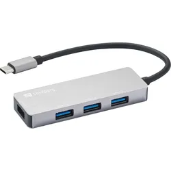 SANDBERG 336-32 - USB 3.0 Hub 4 Port, USB-C zu 1x USB 3.0, 3x USB 2.0
