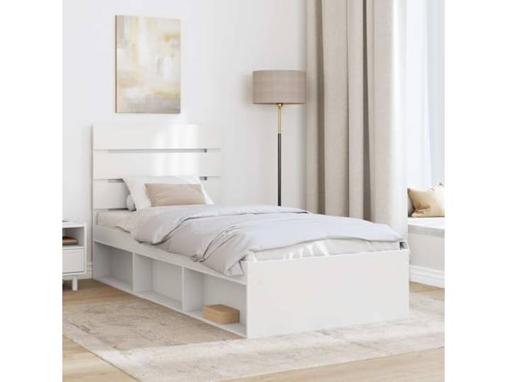 SKTQYQO Bettgestell, weiß, 100 x 200 cm, Kiefer massiv Modernes Design, klare Linien, Basis des Behälters, Massivholz
