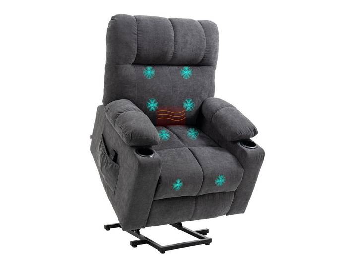 HOMCOM Massagesessel Sessel mit Aufstehhilfe, Elektrischer Kinosessel mit Massagefunktion