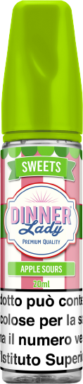 Dinner Lady Apple Sours Ice Liquido Shot 20ml Caramella Mela Verde Ghiaccio