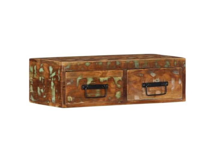 KTHLBRH TV-Schrank zur Wandmontage, mehrfarbig, 60 x 30 x 19 cm Massives Recyclingholz, großer Stauraum, Wandmontage, Kapazität 60 kg