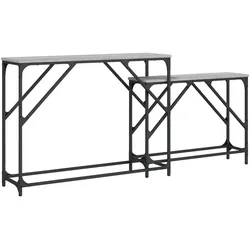Décoshop26 - Set aus 2 grauen Konsolentischen aus Holzwerkstoff DEC032605