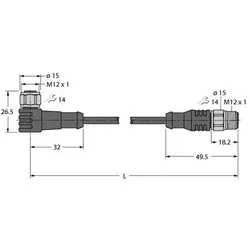 Turck Aktuator- u. Sensorleitung WKCV4.5T5RSCV4.5TTXL