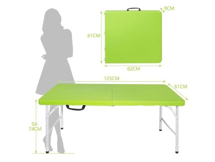 Table de Jardin structure robuste format pliable hauteur réglable poignée de transport usage multifonction charge maximale 135 kg