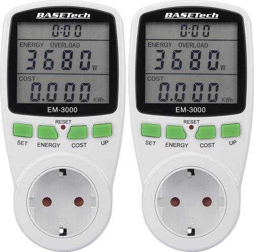 Basetech EM-3000 Energiekosten-Messgerät Kostenprognose 2St.