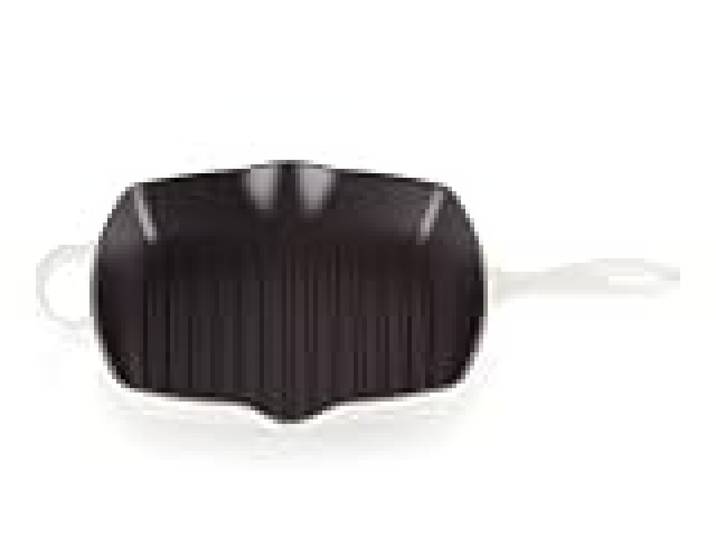 Le Creuset en fonte Signature Square Skillet Grill, 10 1/4, Blanc