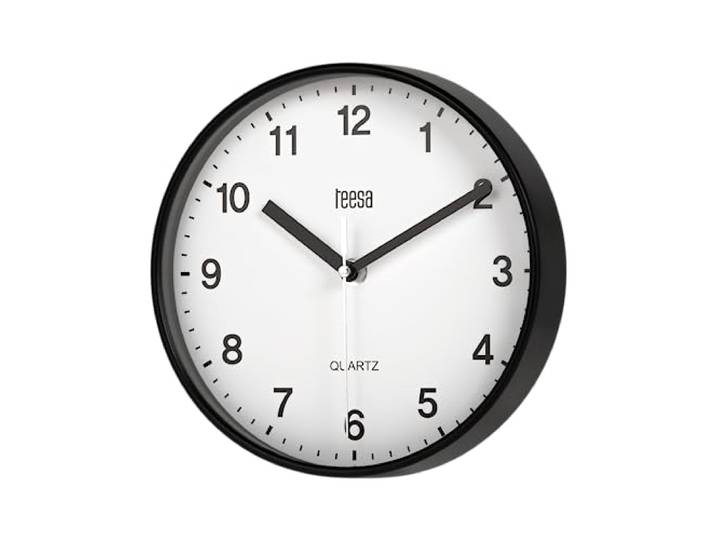 Teesa Klok Analoog Muur Universeel 20 cm TSA0038B Zwart