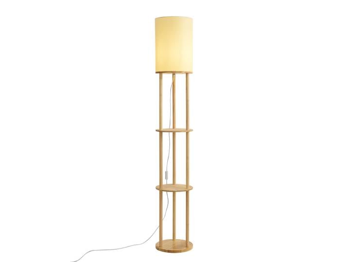 Lampadaire moderne en bois avec abat-jour beige - Stojon