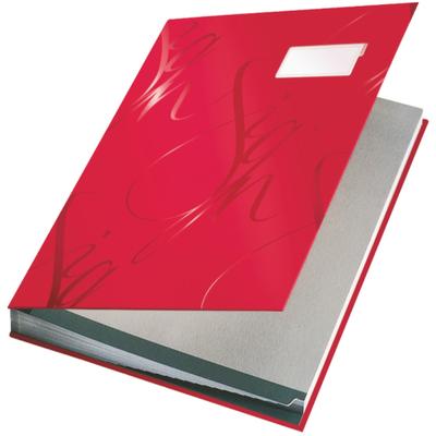 LEITZ Unterschriftsmappe Design 18 Fächer rot Packung mit 12 Stück