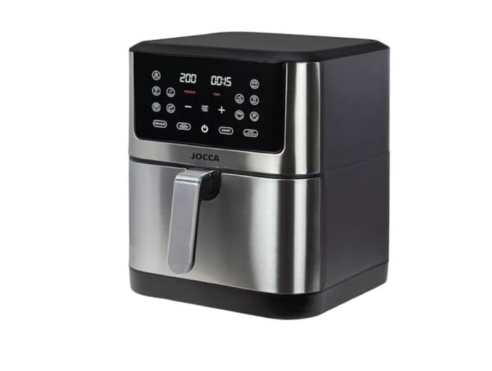 JOCCA - Heißluftfritteuse 8L Heißluftfritteuse Ölfreie Fritteuse Luftfritteuse Air Fryer Einstellbare Temperatur Gesundes Kocheng LED Touch Screen Energiesparen (Silber2)