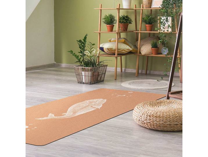 Läufer/Yogamatte Buckelwal 183 x 61cm Weiß