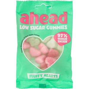 ahead Schaumzucker Low Sugar Fluffy Hearts, gluten- & laktosefrei, 50 g